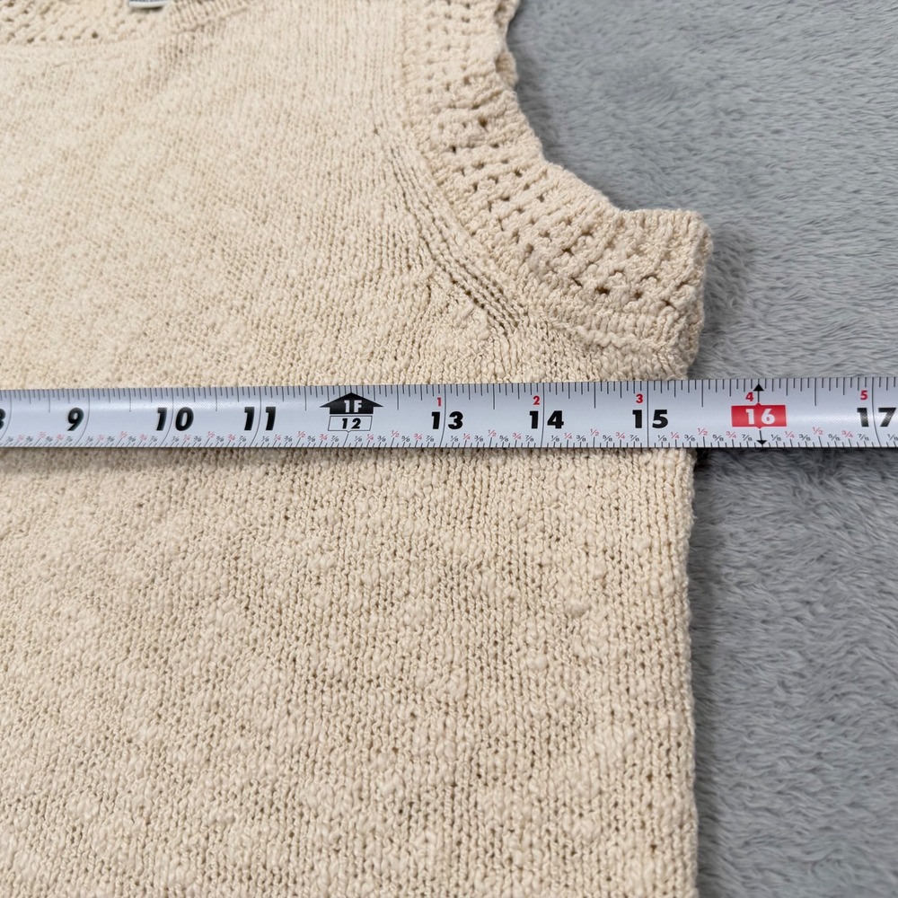 J.Crew Knit Sleeveless Shirt Women XS Ivory Beige Cotton Blend Sweater Shell Top - Picture 7 of 7